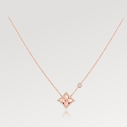 [Bijoux de luxe] Collier étoile en or rose avec 1 diamant