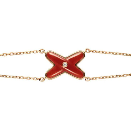 [Luxe Jewelry]JEUX BRACELET CARNELIAN PINK GOLD 1 DIAMOND