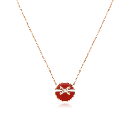 [Luxe Jewelry]JEUX DE ROSE GOLD DIAMOND NECKLACE