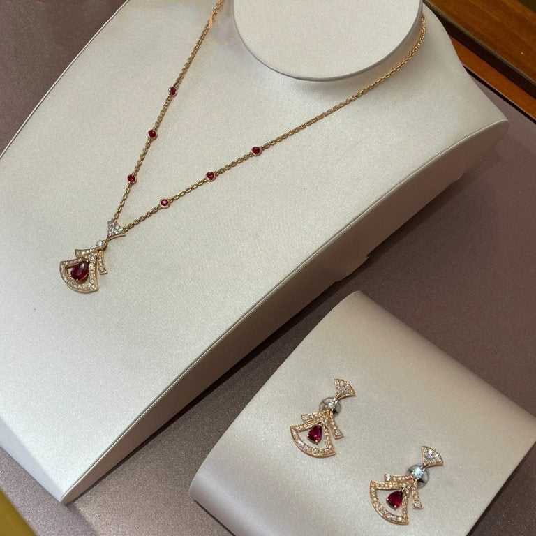 [Luxe Jewelry]DREAM NECKLACE CARNELIAN DIAMOND PINK GOLD