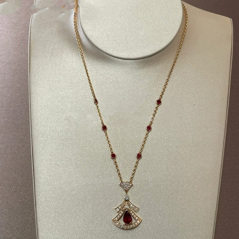 [Luxe Jewelry]DREAM NECKLACE CARNELIAN DIAMOND PINK GOLD