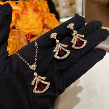 [Luxe Jewelry]DREAM NECKLACE CARNELIAN DIAMOND PINK GOLD