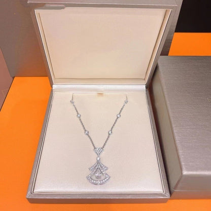 [Luxe Jewelry]DREAM NECKLACE WHITE DIAMOND SILVER