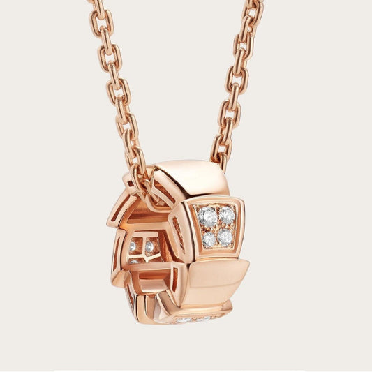 [Luxe Jewelry]SERPENTI PEDANT DIAMOND PINK GOLD NECKLACE