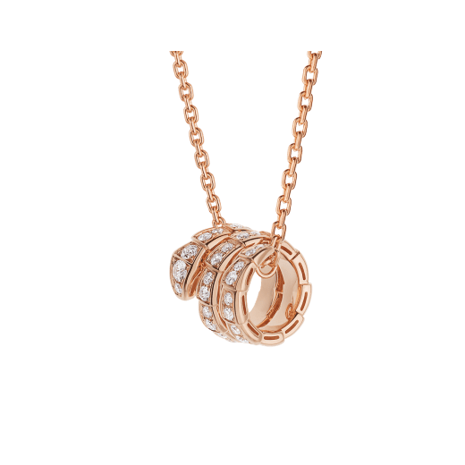 [Luxe Jewelry]SERPENTI PINK GOLD NECKLACE DOUBLE RING DIAMOND