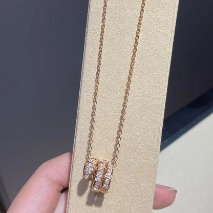 [Bijoux de luxe] Collier Serpenti en or rose avec double bague en diamant