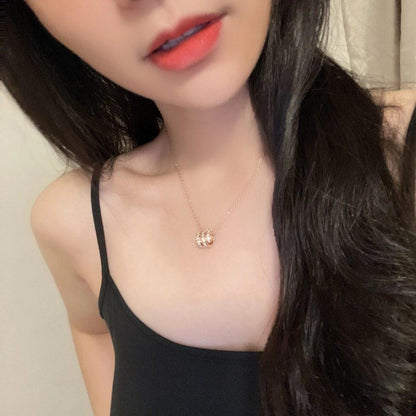 [Bijoux de luxe] Collier Serpenti en or rose avec double bague en diamant