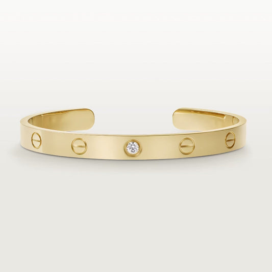 [Bijoux de luxe] Bracelet Love 6,1 mm 1 diamant manchette ouverte 