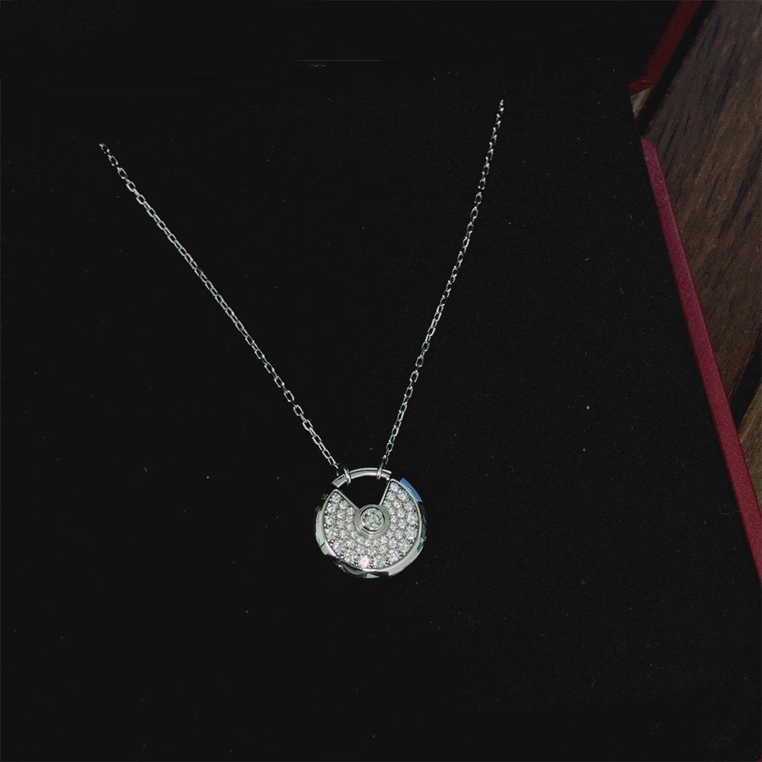 [Luxe Jewelry]AMULETTE SILVER FULL DIAMOND NECKLACE