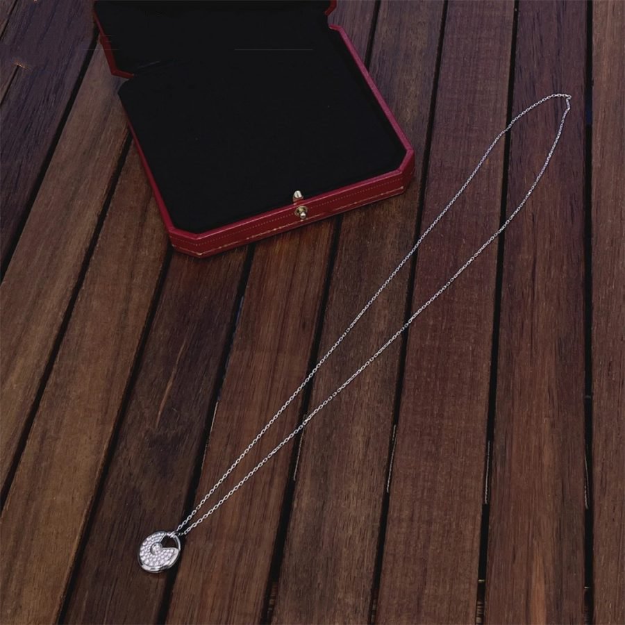 [Luxe Jewelry]AMULETTE SILVER FULL DIAMOND NECKLACE