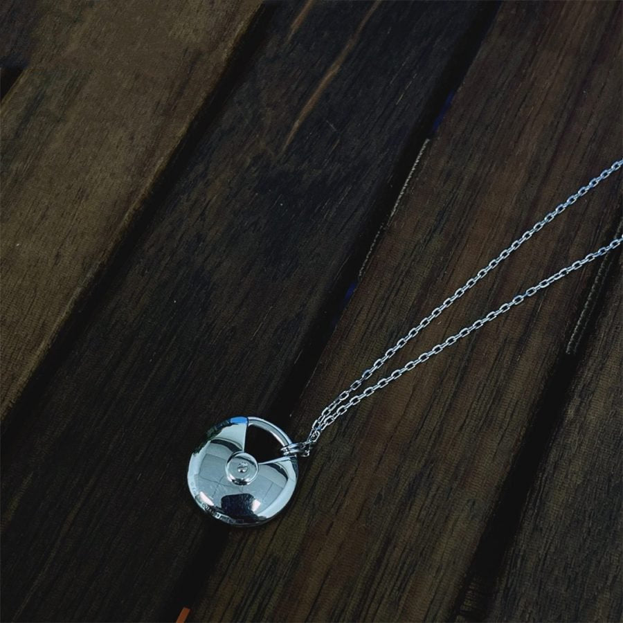 [Luxe Jewelry]AMULETTE SILVER FULL DIAMOND NECKLACE