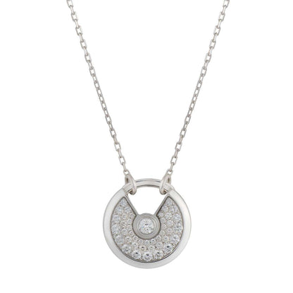 [Luxe Jewelry]AMULETTE SILVER FULL DIAMOND NECKLACE