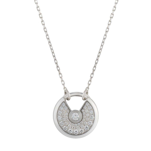 [Luxe Jewelry]AMULETTE SILVER FULL DIAMOND NECKLACE