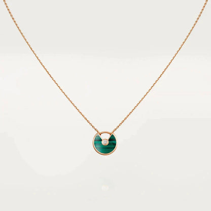 [Luxe Jewelry]AMULETTE ROSE GOLD MALACHITE NECKLACE