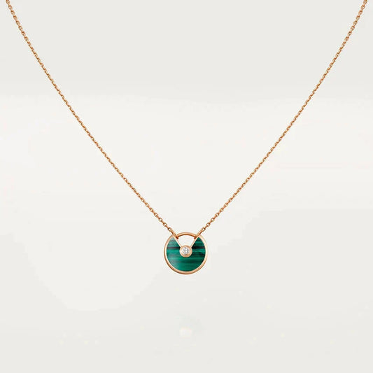 [Luxe Jewelry]AMULETTE ROSE GOLD MALACHITE NECKLACE
