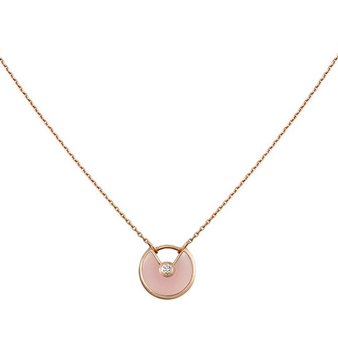 [Luxe Jewelry]AMULETTE ROSE GOLD PINK MOP NECKLACE