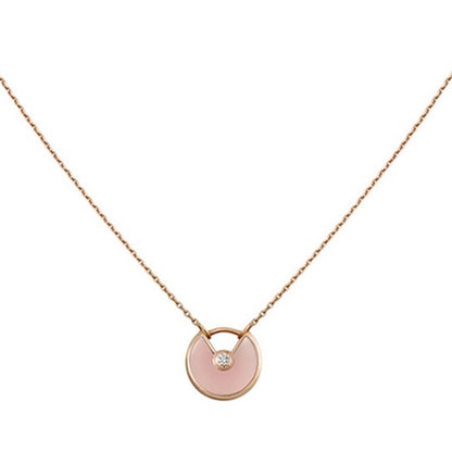 [Luxe Jewelry]AMULETTE ROSE GOLD PINK MOP NECKLACE