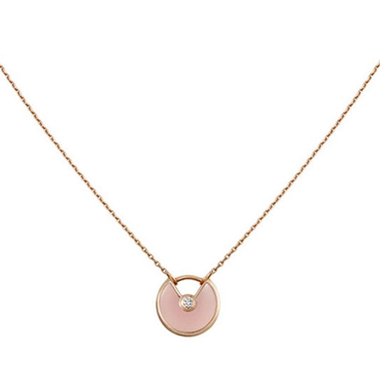 [Luxe Jewelry]AMULETTE ROSE GOLD PINK MOP NECKLACE