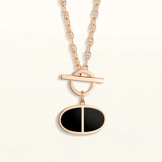 [Luxe Jewelry]CHAINE VERSO BLACK CERAMIC NECKLACE