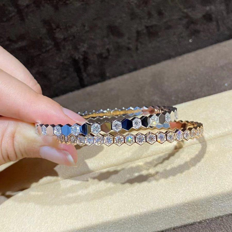 [Bijoux de luxe]Bracelet en or Bee Love entièrement en diamants 
