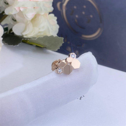 [Bijoux de luxe]Boucles d'oreilles en or rose et diamants Bee Love
