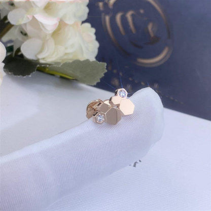 [Bijoux de luxe]Boucles d'oreilles en or rose et diamants Bee Love