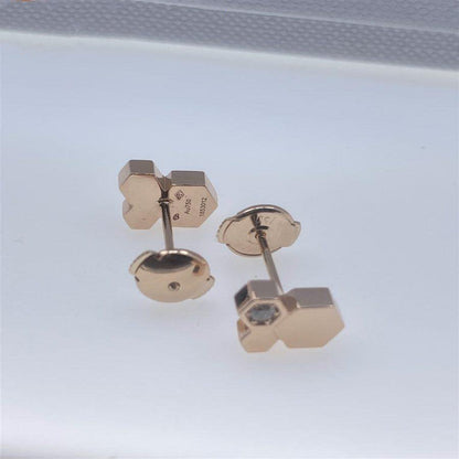 [Bijoux de luxe]Boucles d'oreilles en or rose et diamants Bee Love