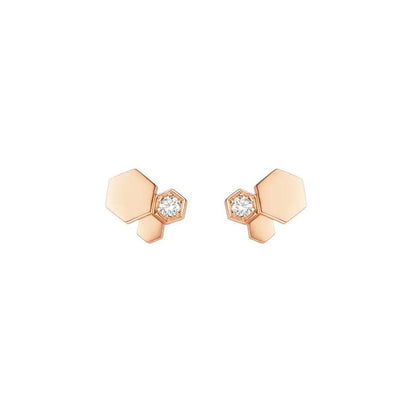 [Bijoux de luxe]Boucles d'oreilles en or rose et diamants Bee Love