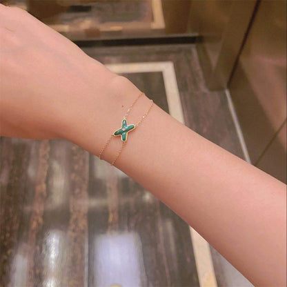 [Luxe Jewelry]JEUX BRACELET MALACHITE PINK GOLD 1 DIAMOND
