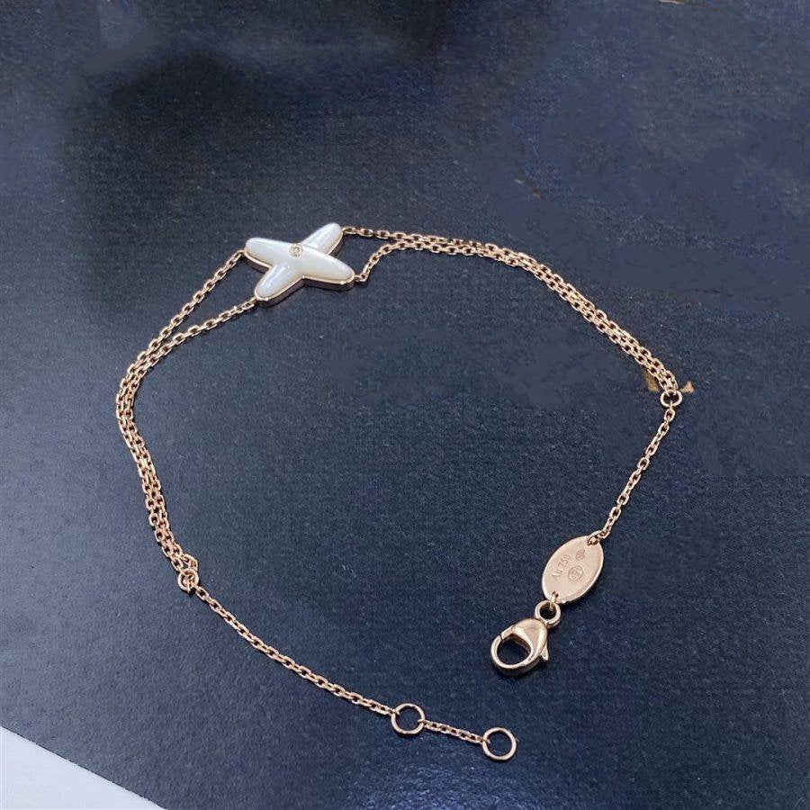 [Luxe Jewelry]JEUX BRACELET WHITE MOP PINK GOLD 1 DIAMOND