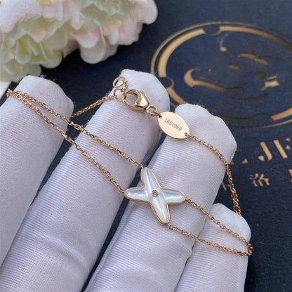 [Luxe Jewelry]JEUX BRACELET WHITE MOP PINK GOLD 1 DIAMOND