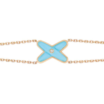 [Luxe Jewelry]JEUX BRACELET TURQUOISE PINK GOLD 1 DIAMOND