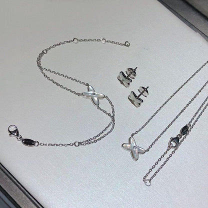[Luxe Jewelry]JEUX BRACELET WHITE MOP SILVER 1 DIAMOND