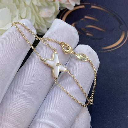 [Luxe Jewelry]JEUX BRACELET WHITE MOP GOLD 1 DIAMOND