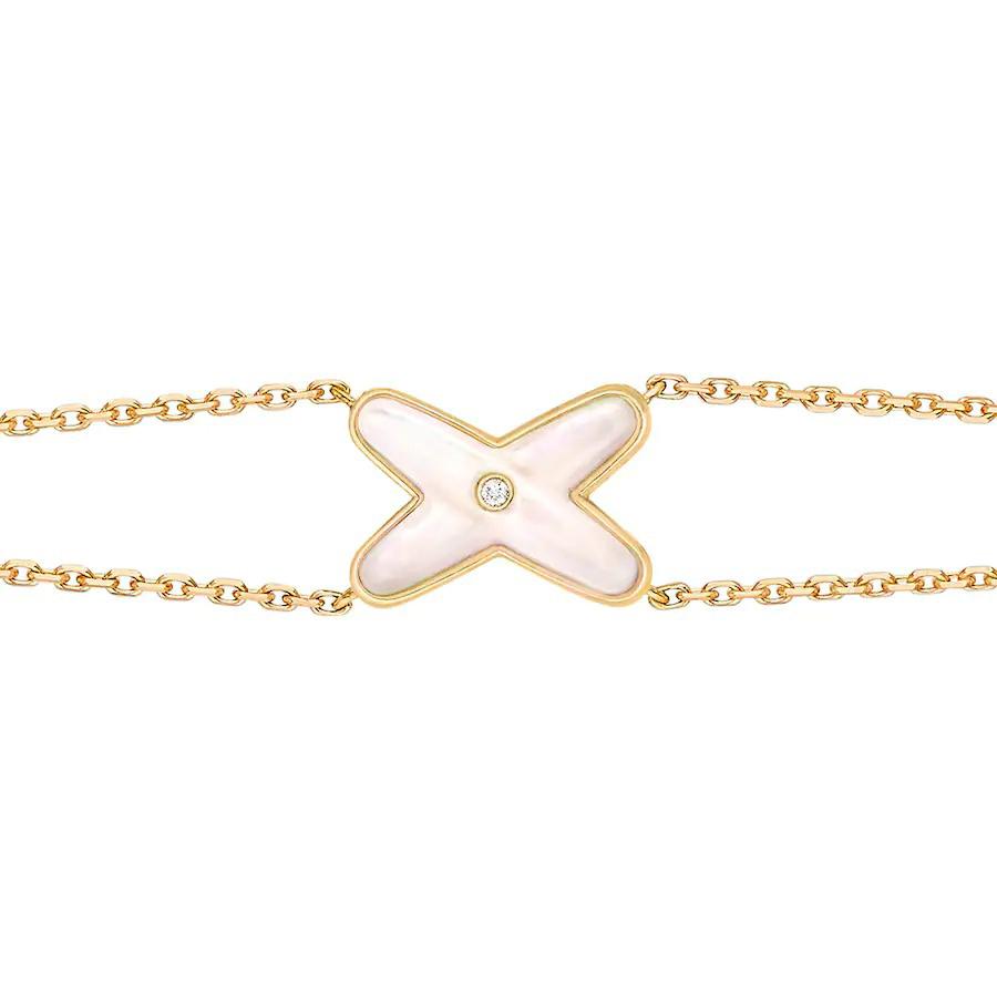 [Luxe Jewelry]JEUX BRACELET WHITE MOP GOLD 1 DIAMOND