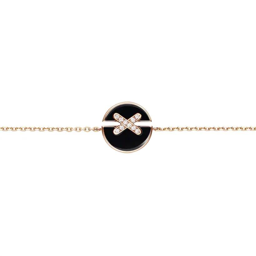 [Bijoux de luxe]JEUX DE BRACELET ONYX OR ROSE DIAMANT