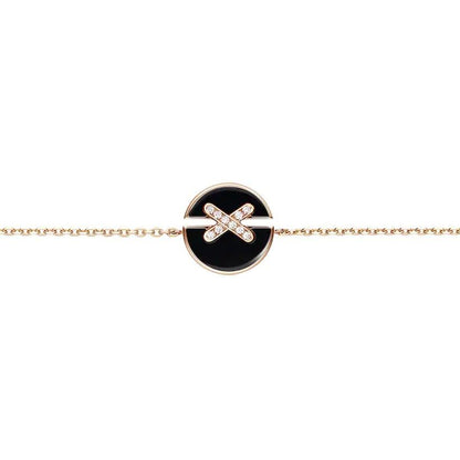 [Bijoux de luxe]JEUX DE BRACELET ONYX OR ROSE DIAMANT