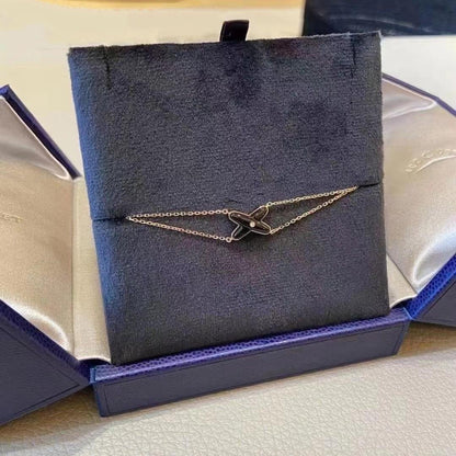 [Luxe Jewelry]JEUX BRACELET ONYX PINK GOLD 1 DIAMOND