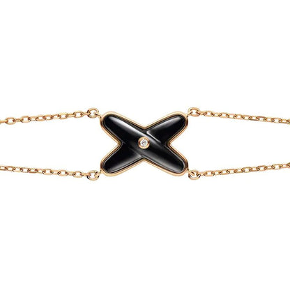 [Luxe Jewelry]JEUX BRACELET ONYX PINK GOLD 1 DIAMOND
