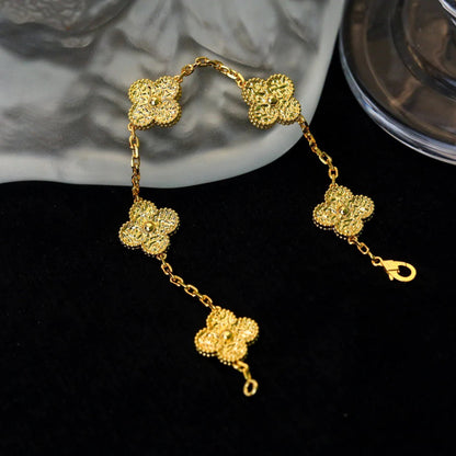 [Luxe Jewelry]CLOVER 5 MOTIFS BRONZING BRACELET