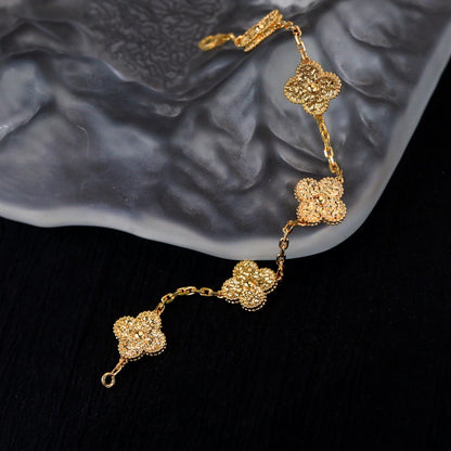 [Luxe Jewelry]CLOVER 5 MOTIFS BRONZING BRACELET