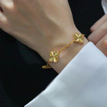[Luxe Jewelry]CLOVER 5 FLOWERS LASER BRACELET