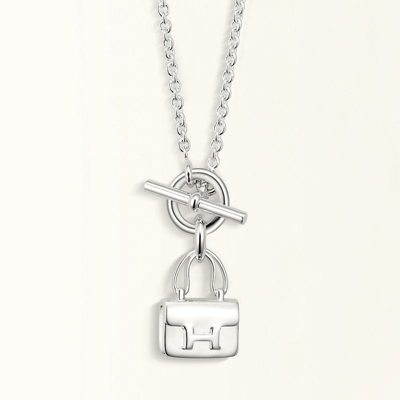 [Luxe Jewelry]POP H PEDANT SILVER NECKLACE