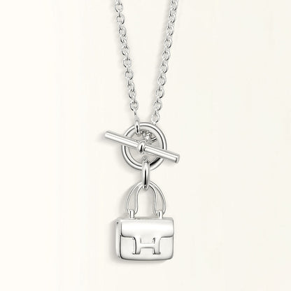 [Luxe Jewelry]POP H PEDANT SILVER NECKLACE