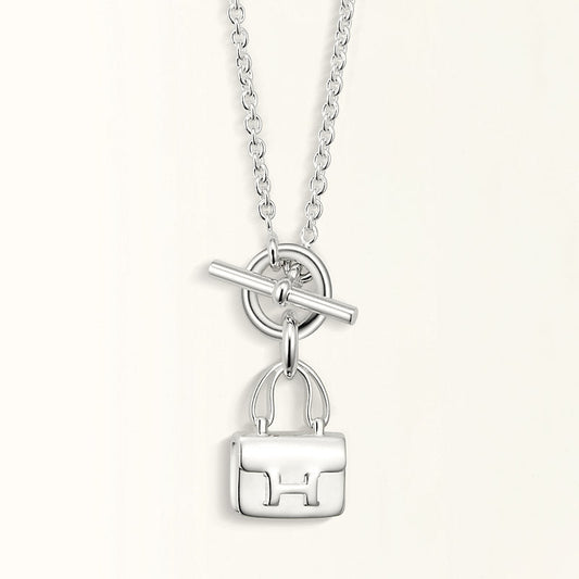 [Luxe Jewelry]POP H PEDANT SILVER NECKLACE