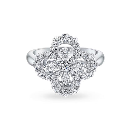 [Bijoux de luxe] BAGUE BOUCLE MOTIF COMPLET DIAMANT 16MM ARGENT