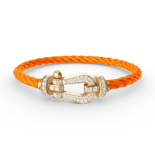 [Luxe Jewelry]FORCE LARGE HORSESHOE FULL DIAMOND BRACELET GOLD