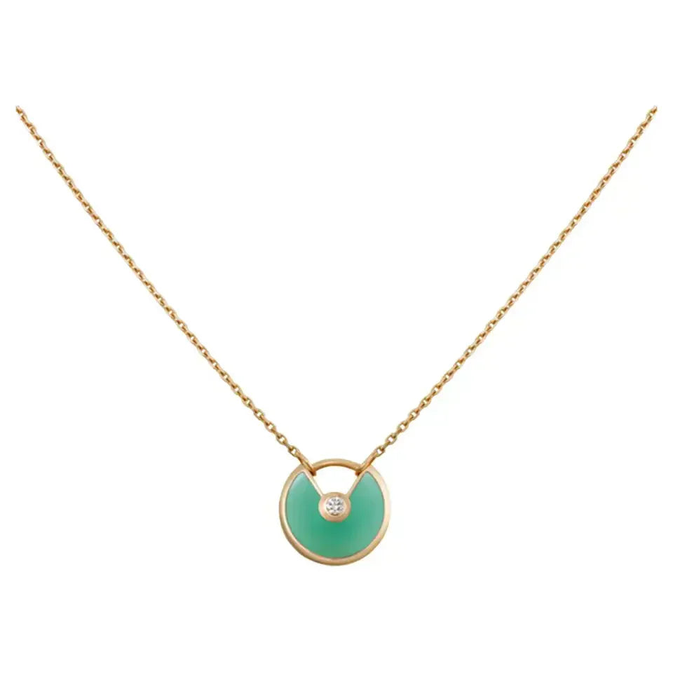 [Luxe Jewelry]AMULETTE GOLD MALACHITE NECKLACE