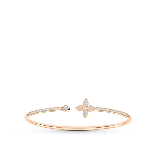 [Bijoux de luxe] Bracelet ouvert IDYLLE en or rose pavé de diamants