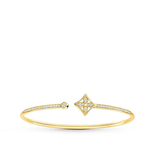 [Bijoux de luxe] Bracelet ouvert IDYLLE en or pavé de diamants
